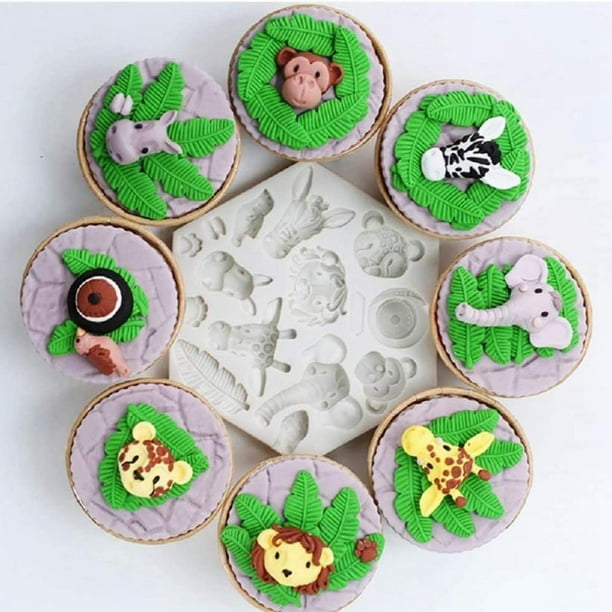 Jungle Wild Animals Fondant Cake Decorating Molds Silicone Mold for