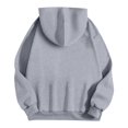 thumbnail image 5 of Women Hoodies Halloween Unisex Cute Little Ghost Print Sweatshirt Long Sleeve Pullover Tops Fall Winter Warm Apparel Grey1 M, 5 of 5