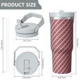 thumbnail image 4 of Modern 30oz Handheld Travel Tumbler with Handle – Double Wall Stainless Steel Insulated Cup, Flip Straw Lid, Leak-Proof & BPA-Free for Hot and Cold Drinks – Durable Coffee & Juice Mug White, 4 of 7