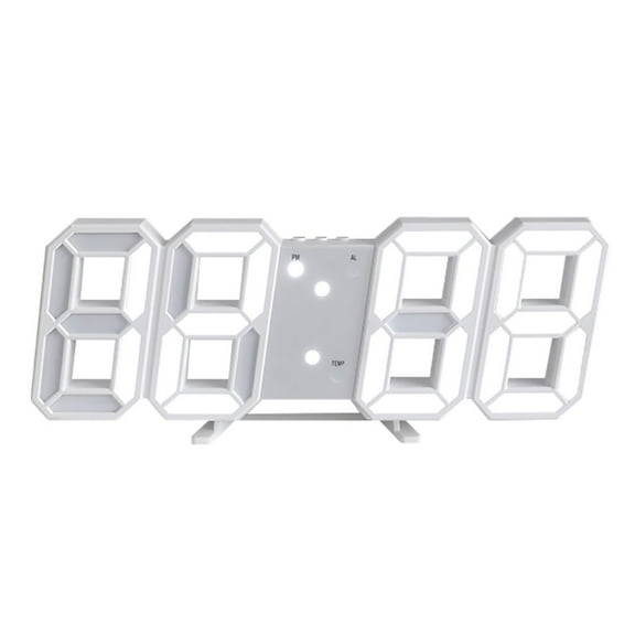 3D LED Wall Clock Minimalist Wall Mounted Alarm Clock for Home Livingroom Office Paraugas