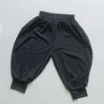thumbnail image 2 of RMGVDSD Baby Boy Girl Pants Child Toddler Boys Girls Pants Summer Solid Color Harem Pants Elastic Waist Casual Trousers 2-3 Years/Black, 2 of 5