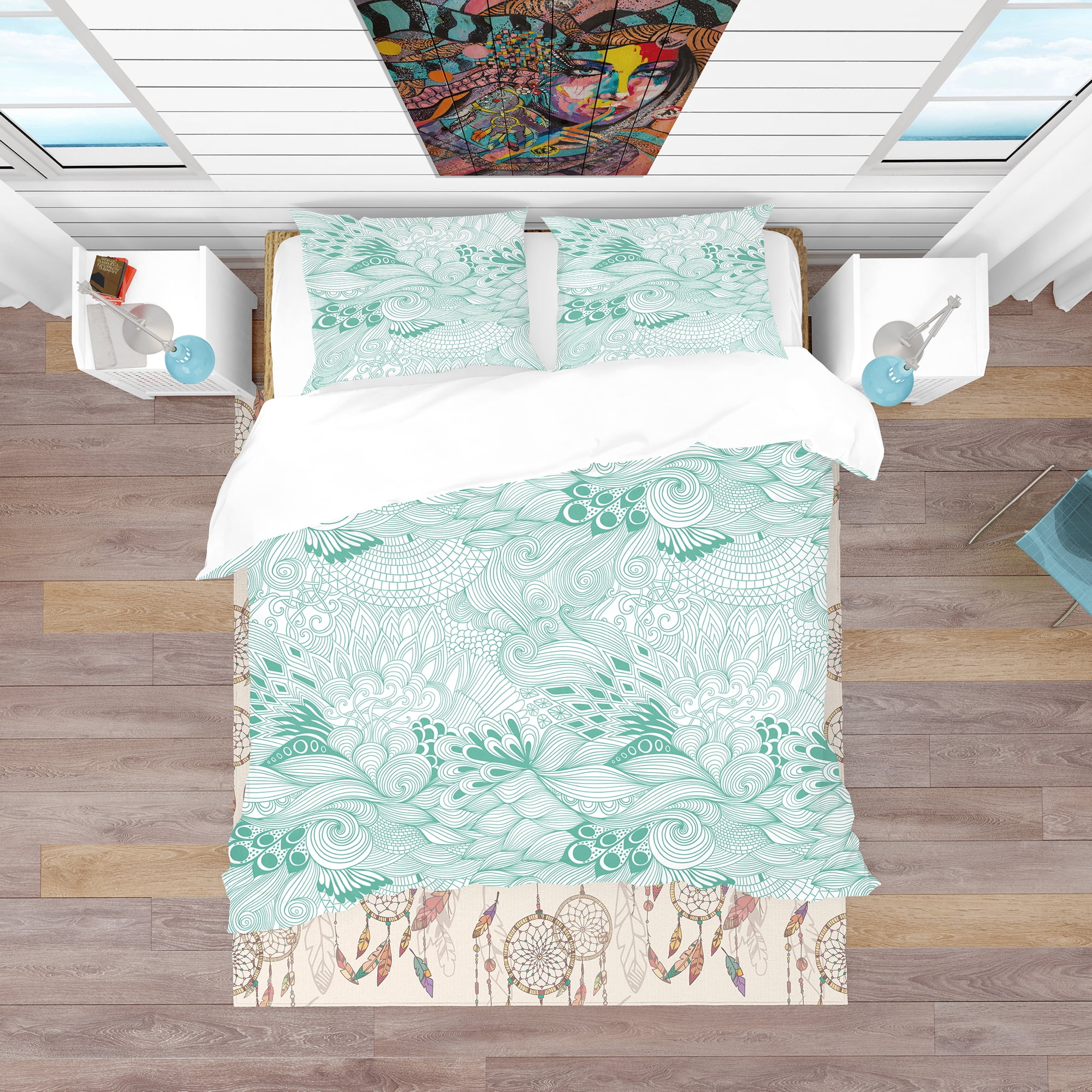Designart 'Pattern Abstract with Colorful Ornament' Modern & Contemporary Duvet Cover Set