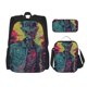 thumbnail image 1 of Balery Neon Zombie Skull Mochila escolar 3 en 1 para niños: mochila resistente con lonchera térmica y estuche para lápices. Mochila escolar para niños y niñas., 1 of 7