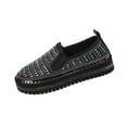 thumbnail image 1 of Chaussures pour Femmes Mocassins Décontractés Strass Bout Rond Bouche Peu Profonde Semelle Épaisse Solide, 1 of 9