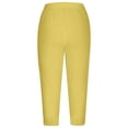 thumbnail image 5 of Gaukiv Womens Lace Trim Capris Stretch Fit Cropped Leggings Yellow 2XL, 5 of 6