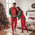 thumbnail image 5 of Family Matching Christmas Pajama Set Letter Print Long Sleeve Tops Pants Sleepwear, 5 of 8