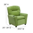 thumbnail image 5 of Flash Furniture Contemporary Avocado Microfiber Kids Recliner with Cup Holder, 5 of 12