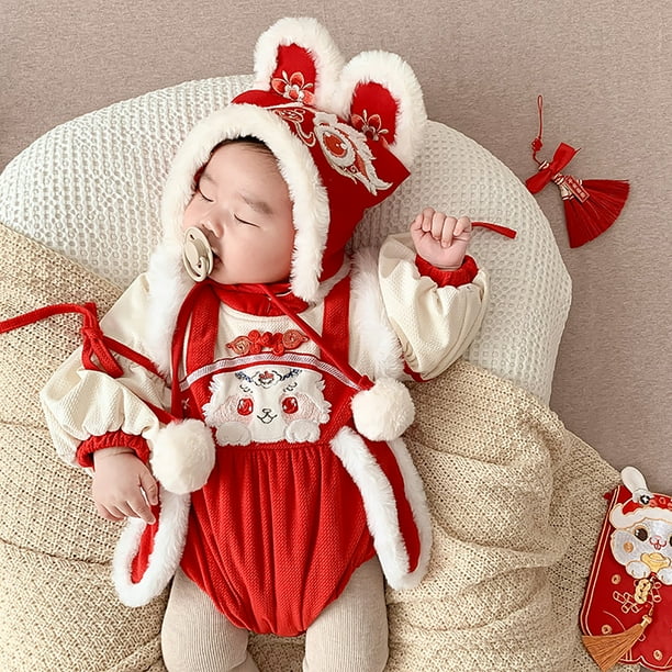 Mono para bebe Mono para bebe Lindo Mono Chino de Invierno para bebe Traje de una Pieza para bebe Eleva tu Experiencia