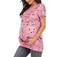 thumbnail image 2 of CKpwisy Womens Maternity Tops 2025 Summer Trendy Elegant Short Sleeve Pleated Dressy Casual Loose Nusring Tunic Tops Crewneck Pregnancy T Shirts Flowy Cute Tees, 2 of 8