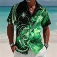 thumbnail image 2 of Mens Golf Polo Shirts Short Sleeve Tropical Button Down Mens formal Shirts,Green,L, 2 of 4