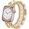 thumbnail image 1 of Pulseras con cuentas compatibles con Apple Watch de 38 mm/40 mm, color dorado, 1 of 7
