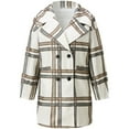 thumbnail image 5 of Uhndy Winter Jackets Coats for Women, Winter Women Plaid Lapel Woolen Button Up Pocketed Long Sleeve Shirt Coat Jacket Outwear Christmas Gifts for Women, 5 of 6