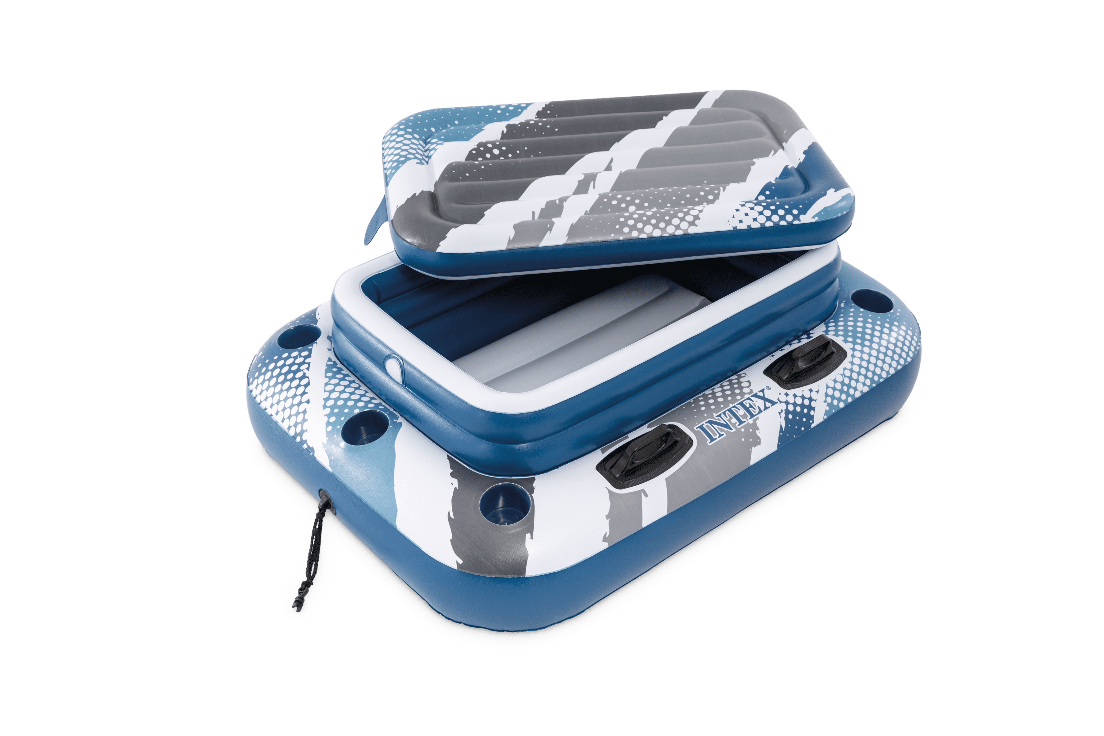 Intex Mega Chill 2 Cooler - Inflatable Floating Water with Cup Holders and Quick Connects - River Lake Pool