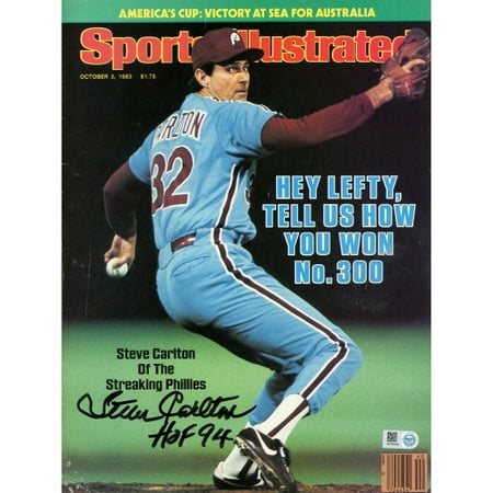 1980 Sports Illustrated Magazine - Steve Carlton Philadelphia Phillies Fanatics Authentic Autographed Hey Lefty, Tell Us How You Won No. 300 Sports Illustrated Magazine with HOF Inscription - No Size