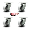 thumbnail image 2 of 6 Inch Extra Heavy Duty Semi Steel Cast Iron Wheel Swivel Caster Set of 4 SCC, 2 of 2