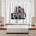 thumbnail image 2 of Ambesonne Truck Kitchen Curtains, American Flag Motif Hood, 55"x39", Red White Blue, 2 of 3