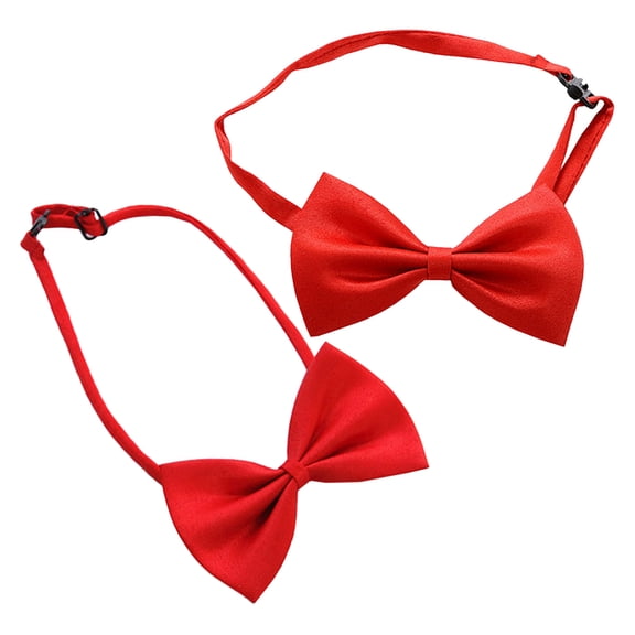 LOLIPPYY 2pcs Bow Tie Boys Red Bow Tie Pre Tied Bowties Polyester Minimalist Design For Ceremonies