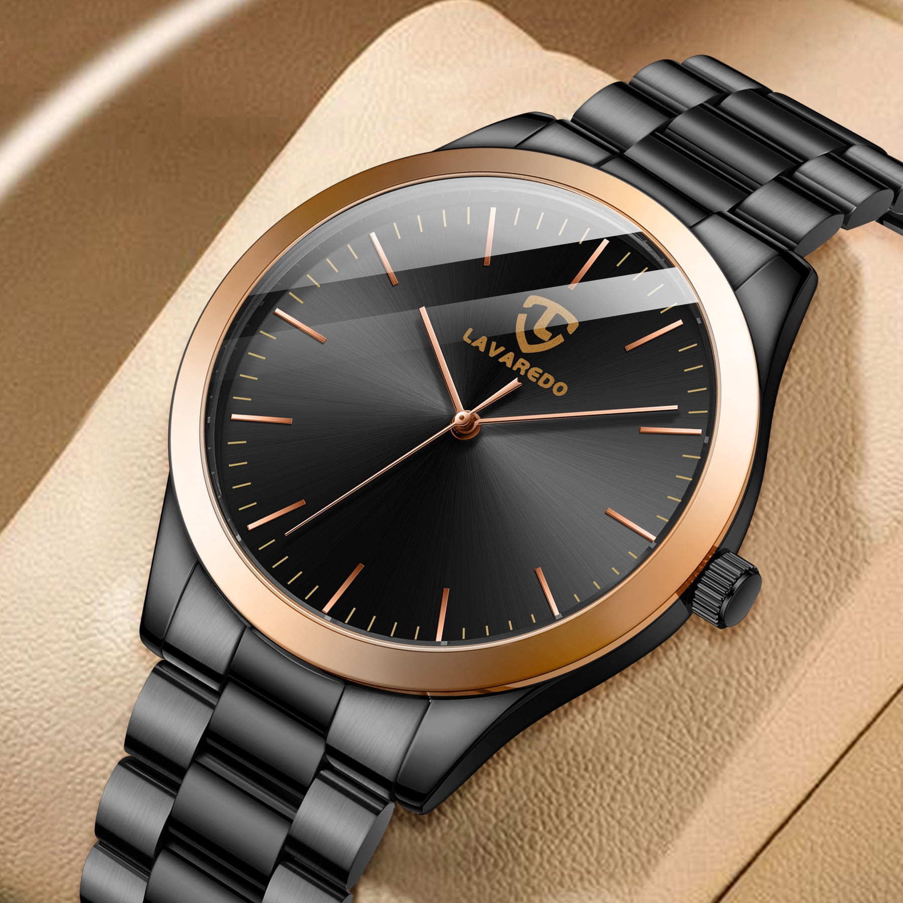 Mens Watch, Minimalist Fashion Watches for Men Waterproof Quartz Watch with Stainless Steel Strap - Gift for Men