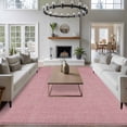 thumbnail image 4 of Vintage Nude Pink Large Area Rugs for Bedroom Living Room, Soft Non Slip Carpet Bedside Rug, Farmhouse Retro Solid Color Linen Texture Rectangular Floor Cover Kitchen Accent Rug 6'x9' for Office, 4 of 9