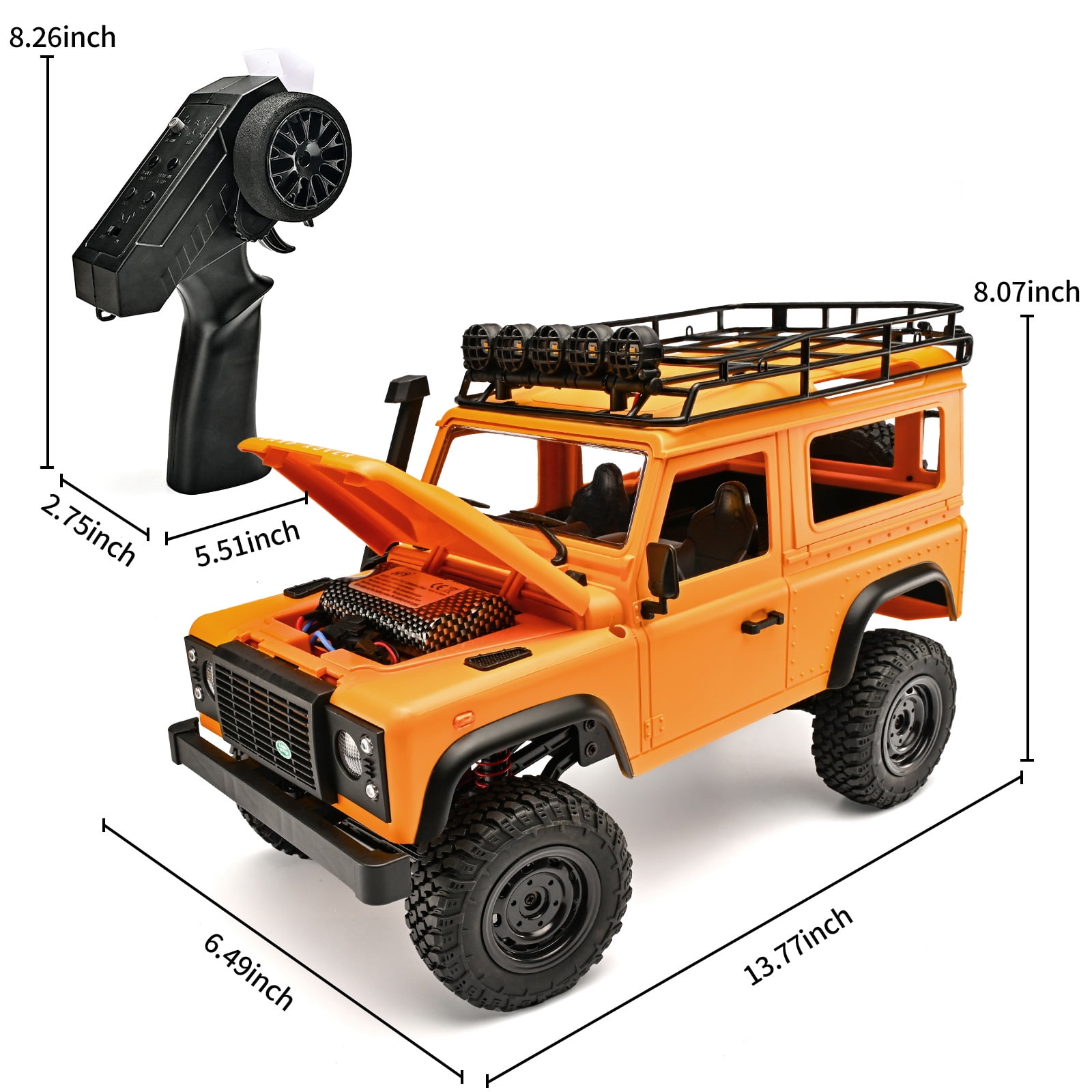 Anmyjuly 1/12 Scale Land Rover RC Rock Crawler - 4x4 RTR Off-Road Truck w/ Upgraded Chassis, 280 Motor & Proportional Control (2025 Hobby Grade Adult Toy)