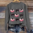 thumbnail image 2 of QASIEATN Hoodies for Graceful Women Fashion, Ladies Pumpkin and Bow Tie Print Round Neck Casual Long Sleeve Top Sweatshirt, Womens Fall Tops, 2 of 3