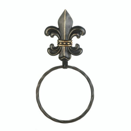 Black Towel Ring Decorative Fleur De Lis Hand Towels Rings Iron