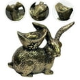 thumbnail image 2 of Statue de Lapin en Laiton Statue d'Animal Décorative Statue de Lapin en Lin Décoration Maison Bureau, 2 of 9