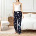 thumbnail image 5 of Uemuo Galaxy2 Pattern Women's Wide Leg Palazzo Lounge Pants with Pockets Light Weight Loose Comfy Casual Pajama Pants-Small, 5 of 9
