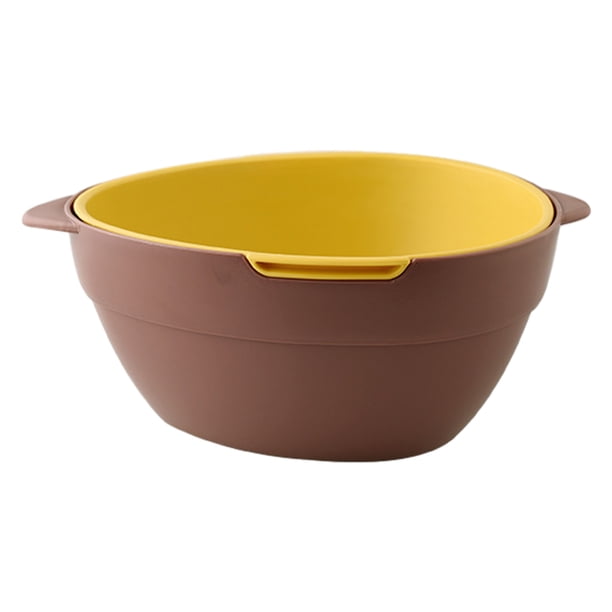 Juego de cuencos con colador Bearachild Cesta de drenaje de doble capa Cocina y Comedor rojo+azul