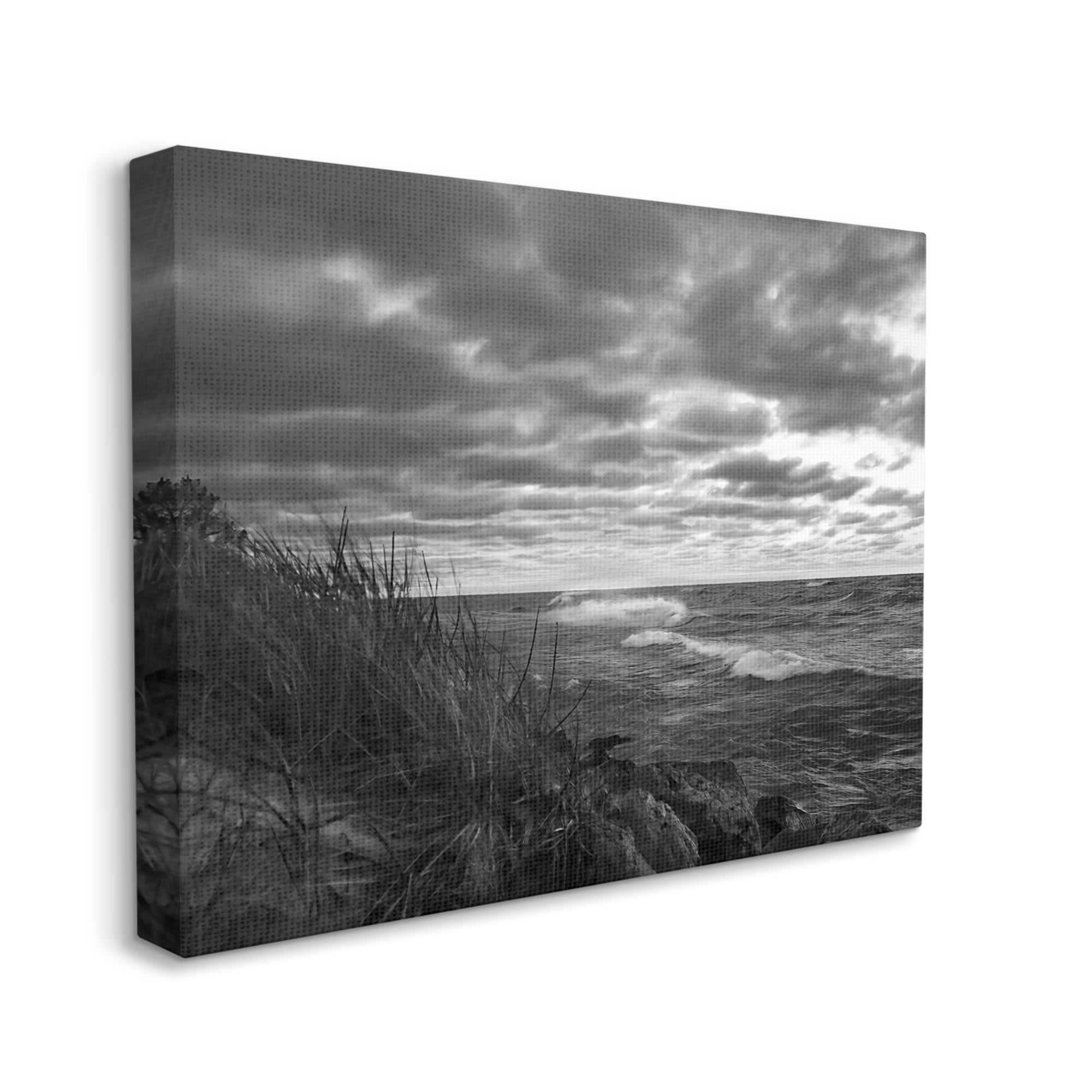 Stupell Industries Stormy Sea Photography Landscape Photography Gallery Wrapped Canvas Art Print Wall Art, 40 x 30
