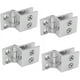 thumbnail image 1 of Bisagra de puerta de vidrio de 4 piezas, soporte de aleación de zinc de 0 grados para ángulo de apertura de puerta de armario, para espesor de vidrio de 5 mm a 8 mm, 1 of 5