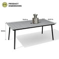 thumbnail image 4 of Crestlive Products Outdoor Dining Furniture Rectangular Dining Table with Umbrella Hole Grey - 70.87 inches long, 4 of 4
