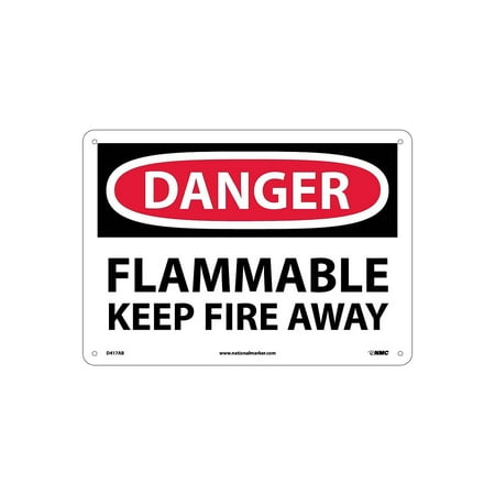 UPC: 0887481027708 | National Marker Flammable Keep Fire Away 10X14 .040 Aluminum Danger Sign D417AB