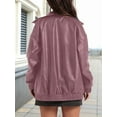 thumbnail image 6 of Leather Jacket Women Faux Oversized Motorcycle Coats 2025 Fall Fashion Outfits Winter Clothes Pink M, 6 of 7