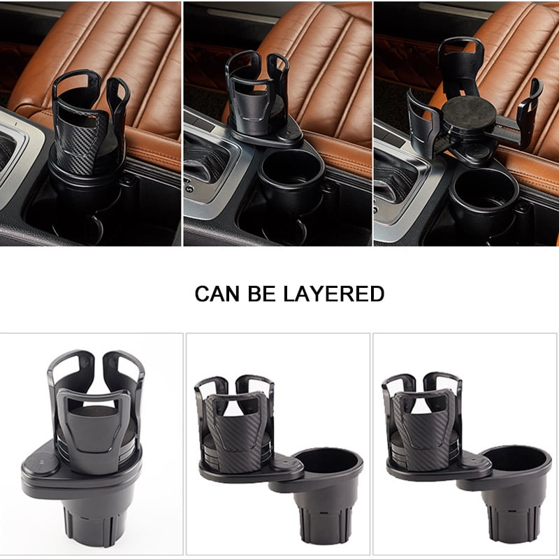 Car Cup Holder Expander, 2 in 1 Multifunctional Auto Drinks Holder, Double Cup  Holder Extender Adapter Organizer with 360° Rotating Adjustable Base to  Hold Most Water Bottles 