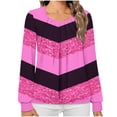 thumbnail image 2 of Women's Long Sleeve Shirts Pleated Crew Neck Tunic Tops Solid Color Pleated Top, 2 of 5