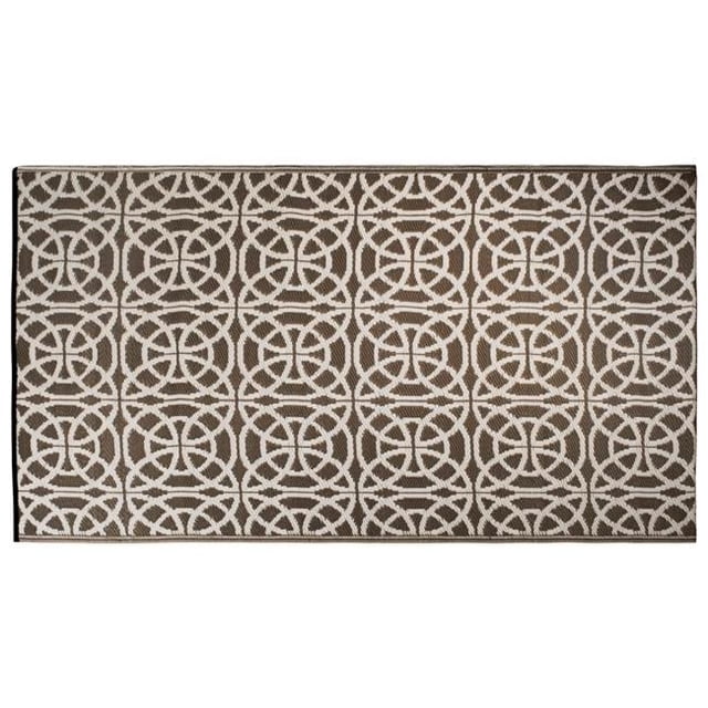 Design Imports CAMZ38838 4 x 6 Pi Cercle Infini Brun Foncé Tapis d'Extérieur