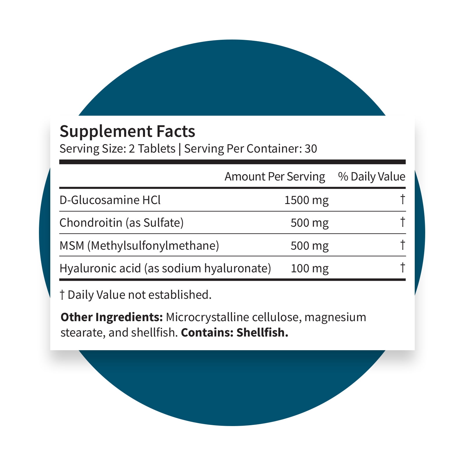 Pattern Wellness Glucosamine Chondroitin Complex with MSM & Hyaluronic Acid for Joints, 60 ct.