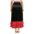 thumbnail image 2 of inlzdz Women Spanish Flamenco Dance Skirt Ruffle Trim Irregular Hem Big Swing Skirts for Tango Salsa Black XL, 2 of 4