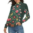 thumbnail image 2 of Knitted Christmas Tree Women's Turtleneck Sweater Long Sleeve Ribbed Fitted Turtle Neck Casual Fall Winter Collection Top S, 2 of 4