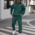 thumbnail image 2 of Fabrcox M-5XL Mens Sweat Suits 2 Piece Set Fleece Mens Joggers and Hoodie Set Causal Athletic Workout Sweatshirt Joggers Track Suits Green XL, 2 of 5