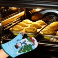 thumbnail image 3 of Snowman Blue Christmas Kitchen Linen Set of 5 – 2 Kitchen Towels 2 Pot Holders 1 Oven Mitt – Holiday Kitchen Decor Washable Heat Resistant Christmas Gift w/ Bonus Xmas Spatula Set & Candy, 3 of 7