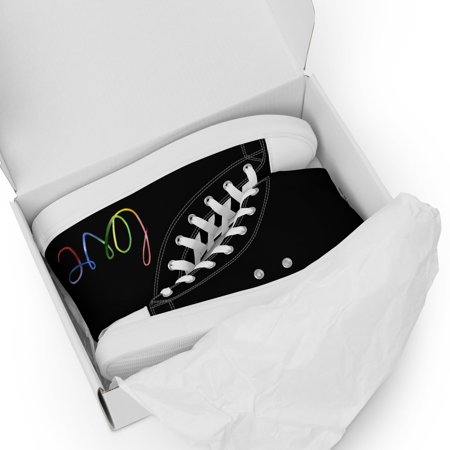 

Women s Rainbow Love with a Heart High Top Canvas Shoes Cosplay Moon