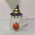 thumbnail image 3 of Ceramic ghost mug, Halloween Creative Spooky Cup with Cute Face, Cute Mug for Men, Women & Teens - Microwave & Dishwasher Safe (With gold border), 3 of 13