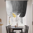 thumbnail image 3 of Black Grey Ombre Tie Up Curtains for Windows, Adjustable Balloon Window Shades, Coastal Beach Modern Abstract Art Kitchen Window Treatments Farmhouse Short Curtains with Rod Pocket 42"x45", 3 of 8