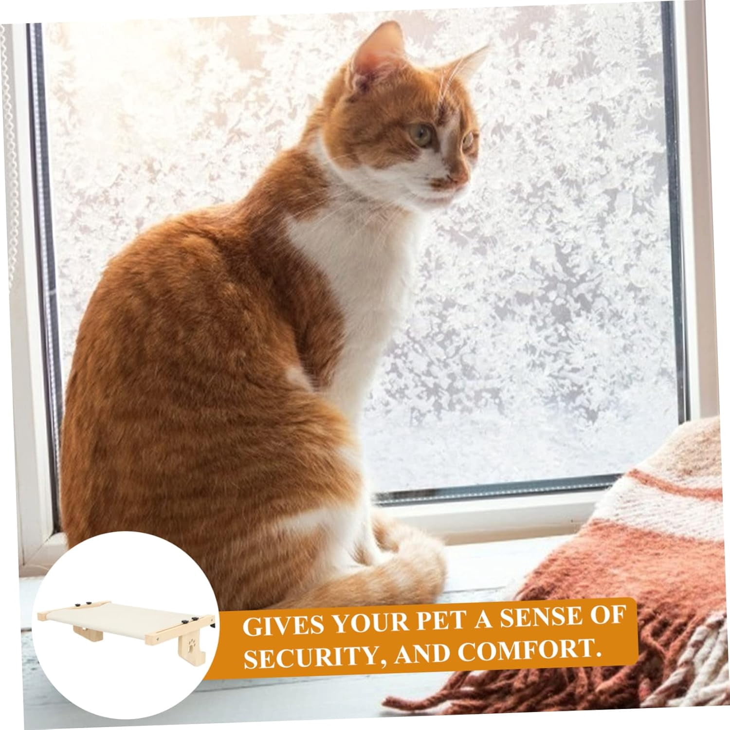 Adjustable Cat Window Hammock, Warm, Indoor Perch for Indoor Cats