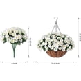 thumbnail image 3 of Artificial Fake Hanging Flowers Plants Baskets for Outdoor Outside Summer Decoration, Faux Silk White Morning Glory in Planter UV Resistant Realistic for Home Porch Patio Balcony Garden Yard, 3 of 6
