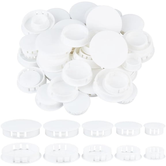 50Pcs Plastic Hole Plugs Plastic Hole Cover Snap in Locking Hole Plugs Top Flush Type Panel Plugs Fastener Drilling Covers Caps Hole Plugs
