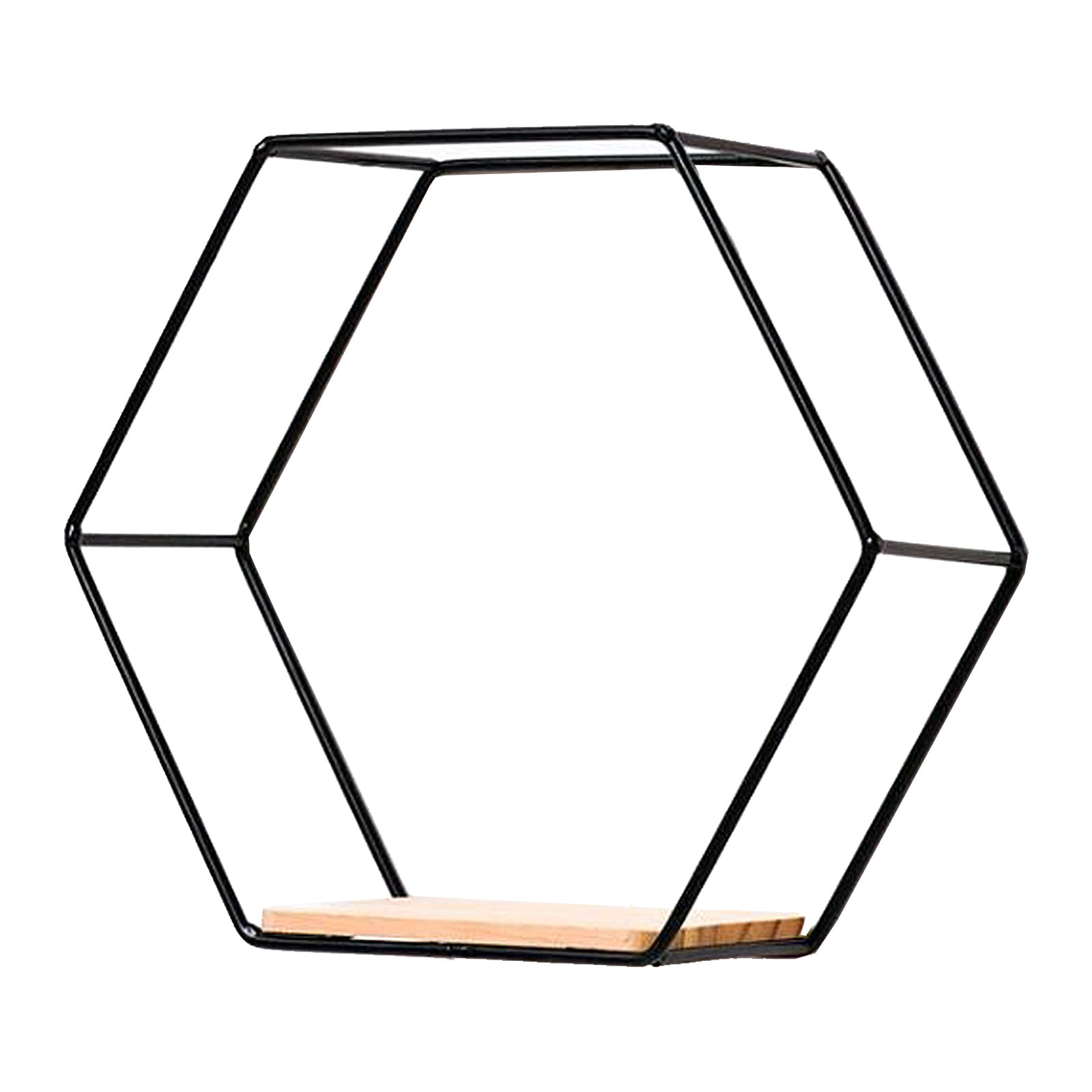CreativeArrowy Wrought Iron Stand Hexagon Floating Shelves Gold/Black