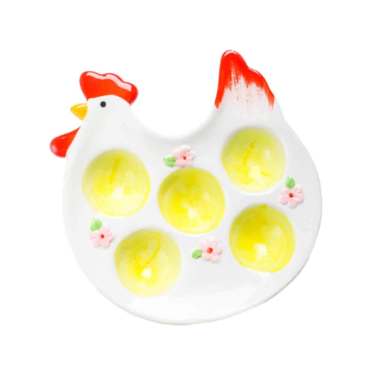 CarpNettore Easter Egg Cup Porcelain Egg Tray Dinnerware Egg Container Multifunction Easy to C